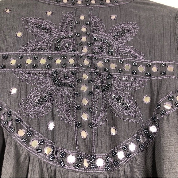 Wildheart By Eternal Sunshine Creations Boho Top Embellished Swing Long Sleeve S - Picture 8 of 10